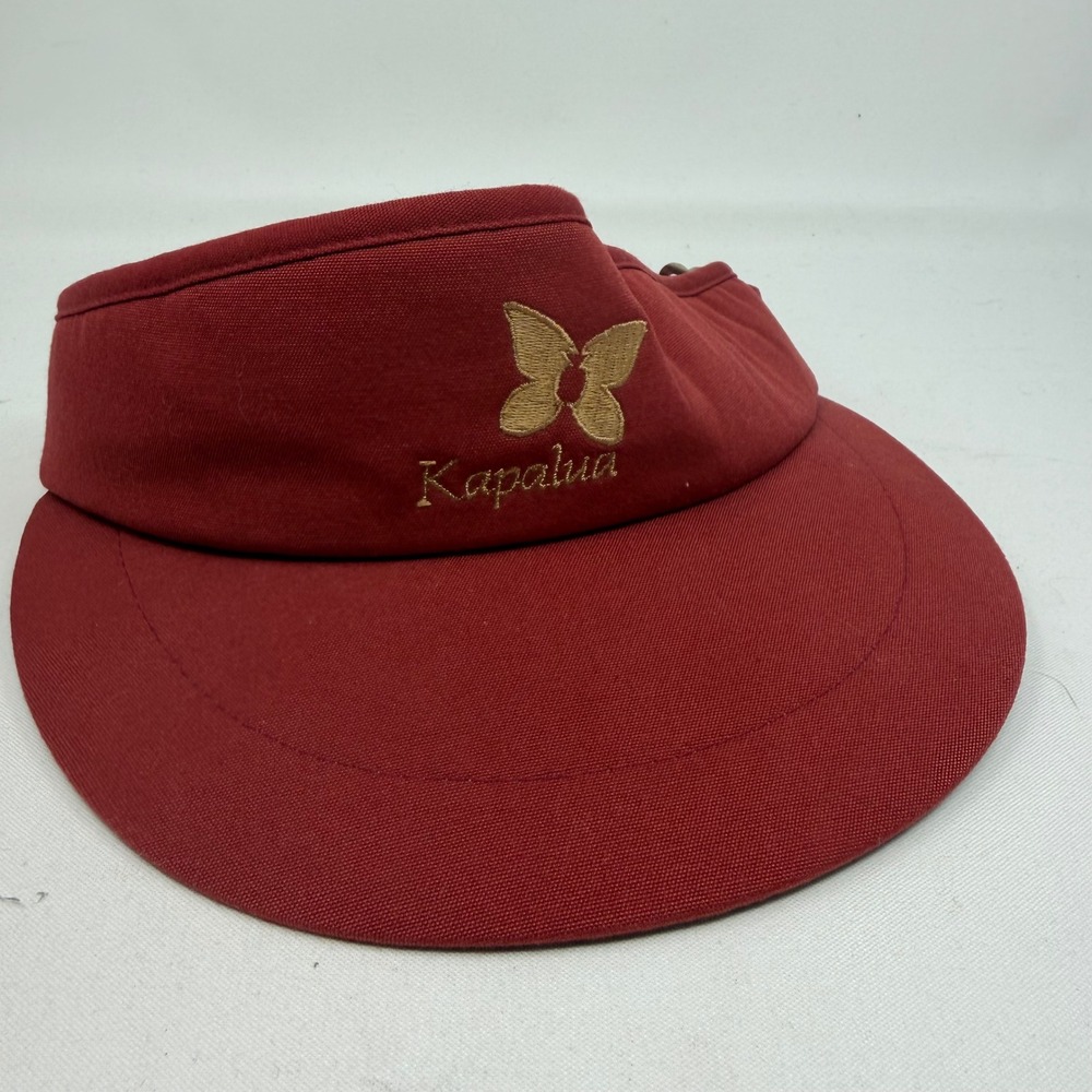 Texace Kapalua Plantation‎ Course Golf Visor Burgundy Red Butterfly Vintage USA